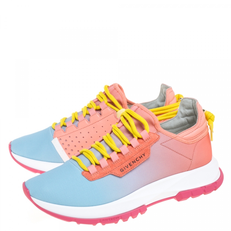 Pre Owned Givenchy Multicolor Fabric and Leather Spectre Degrade Low Top Sneakers Size 38