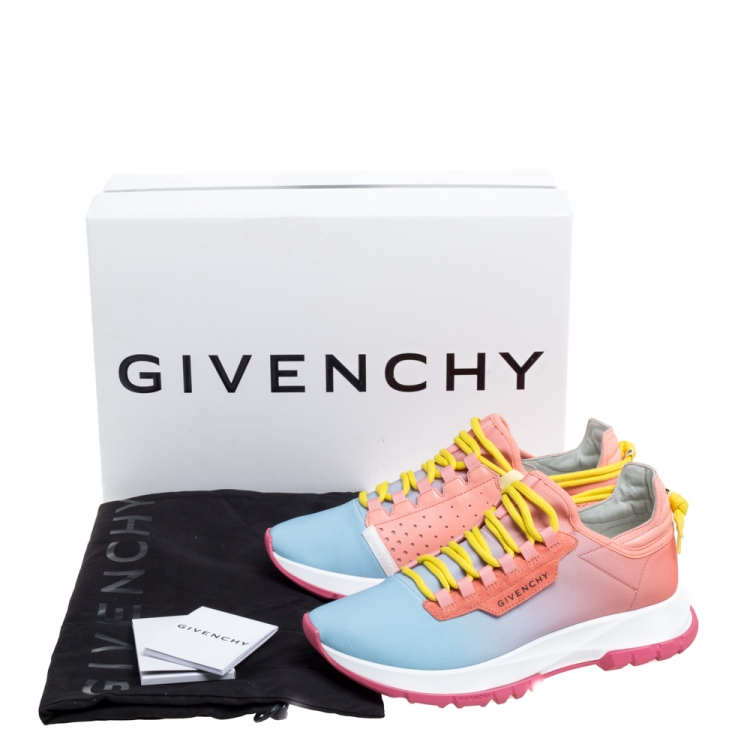 Pre Owned Givenchy Multicolor Fabric and Leather Spectre Degrade Low Top Sneakers Size 38