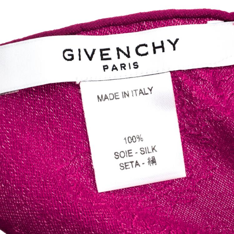 Pre Owned Givenchy Pink Floral Silk Jacquard Scarf