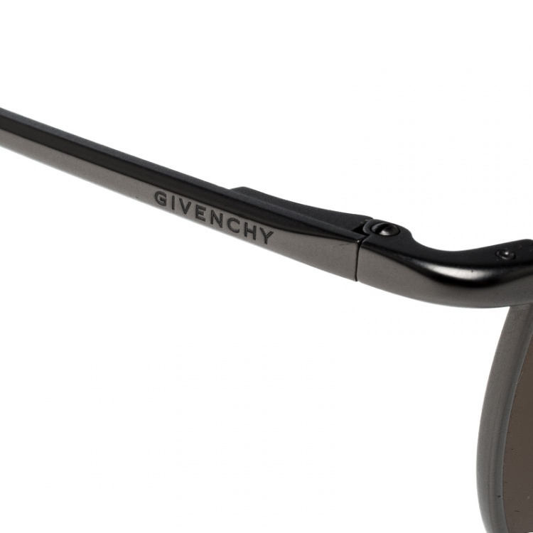 Pre Owned Givenchy Grey/Brown SGV 410 Aviator Sunglasses 