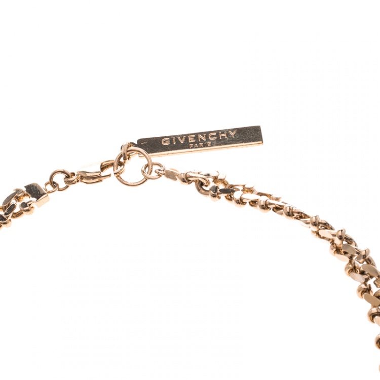 Pre Owned Givenchy Shark Tooth Pendant Gold Tone Chain Necklace