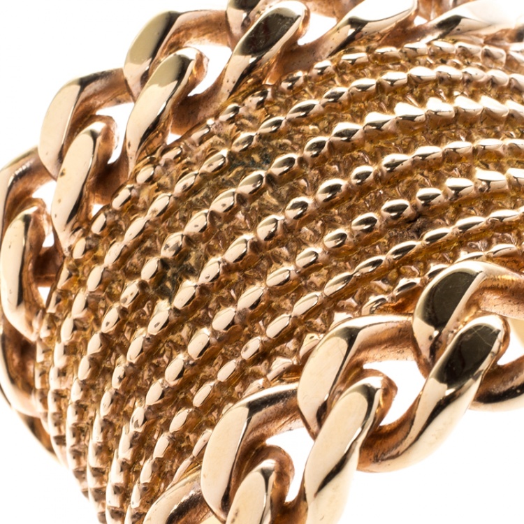Pre Owned Givenchy Armadillo Rose Gold Tone Open Cuff Bracelet