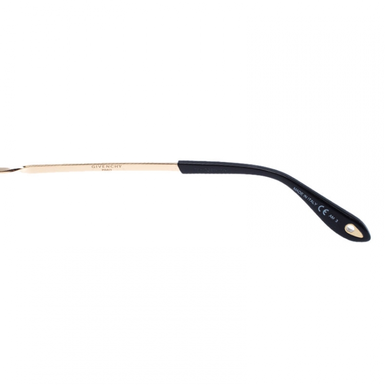 Pre Owned Givenchy Gold Tone/Green GV 7052/S Oval Sunglasses 