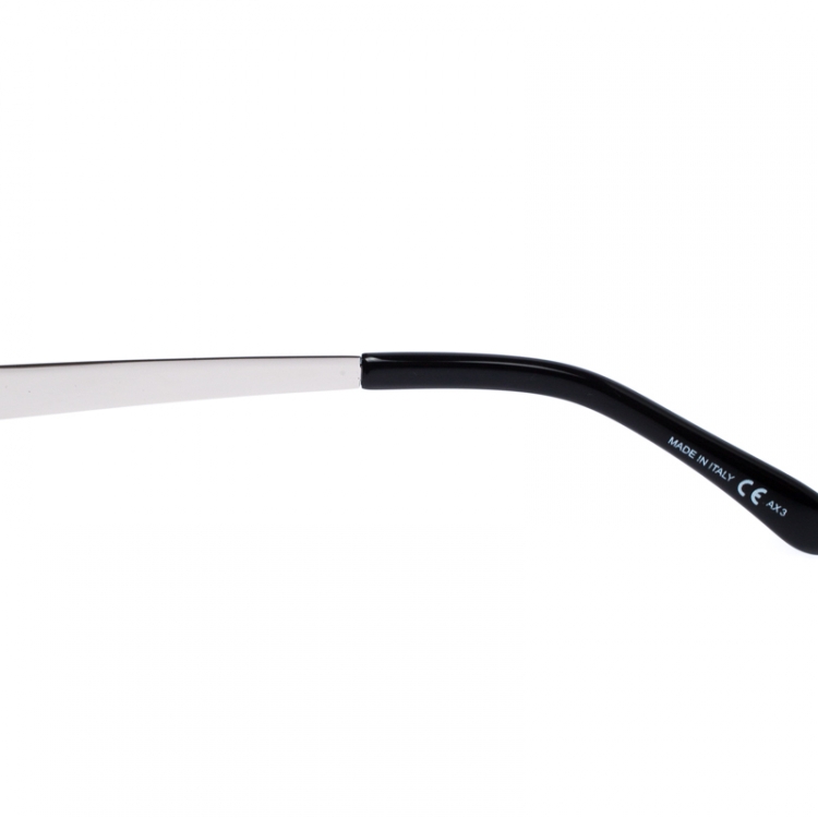 Pre Owned Givenchy Silver/Black Silver Mirrored GV7117/S Shield Sunglasses