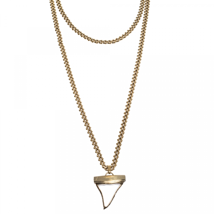 versace shark tooth necklace