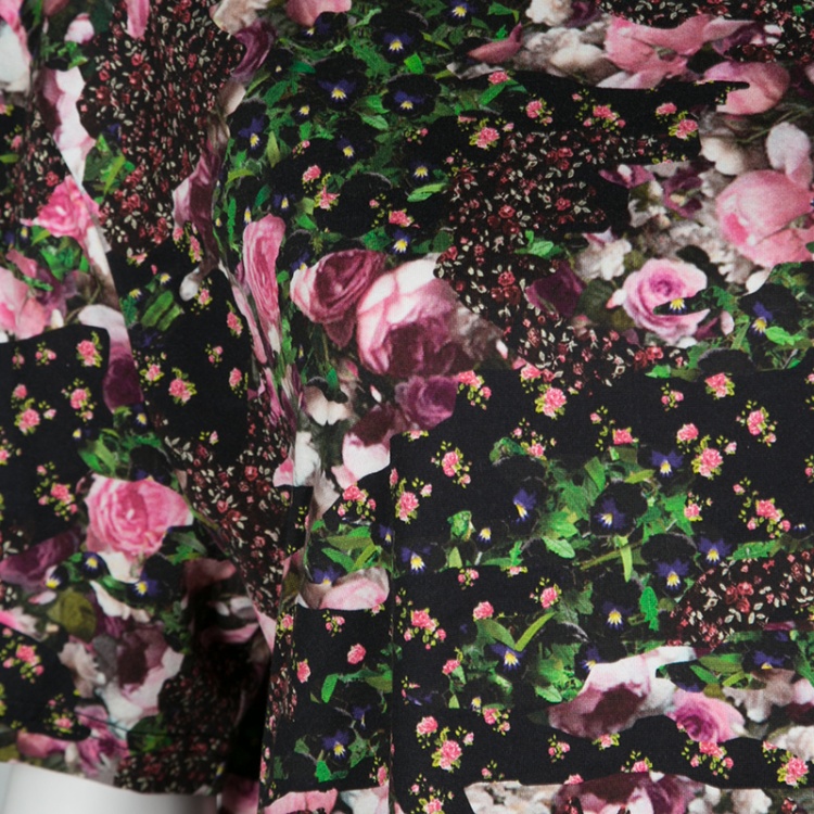 Pre Owned Givenchy Floral Printed Oversized Crew Neck T-Shirt S