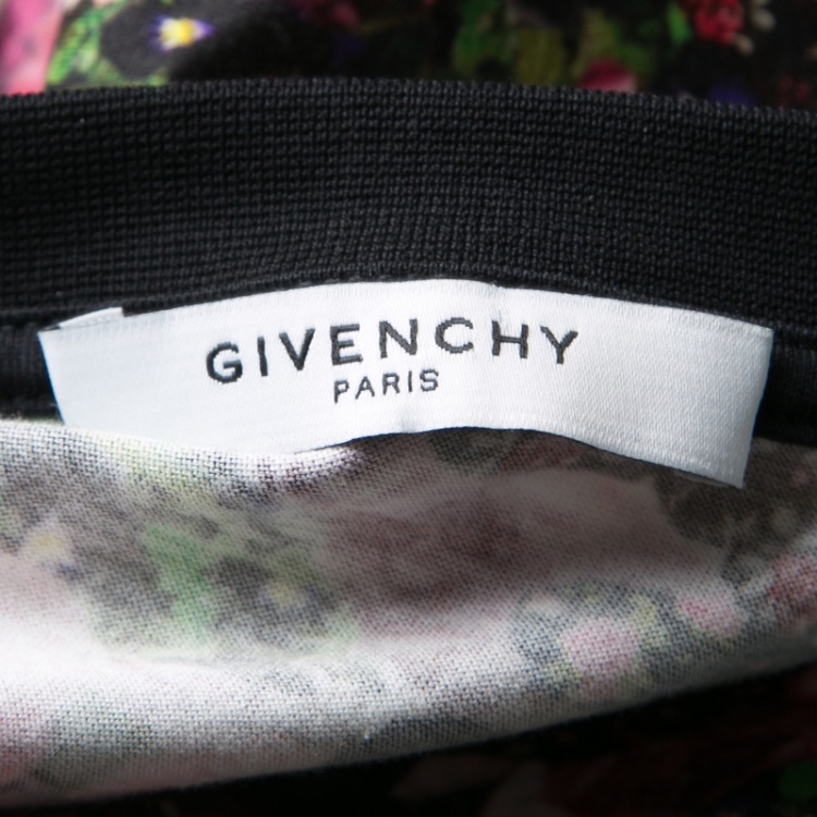 Pre Owned Givenchy Floral Printed Oversized Crew Neck T-Shirt S