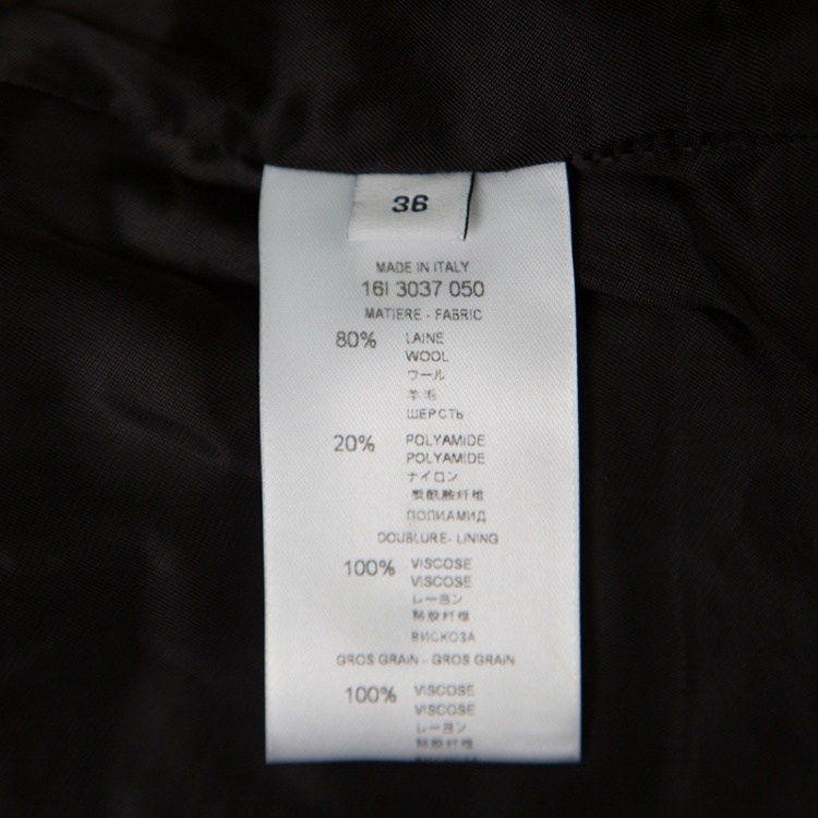 Pre Owned Givenchy Black Wool Cropped Military Jacket S