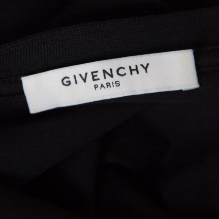Pre Owned Givenchy Black Bambi Printed Cotton Short Sleeve T-Shirt M