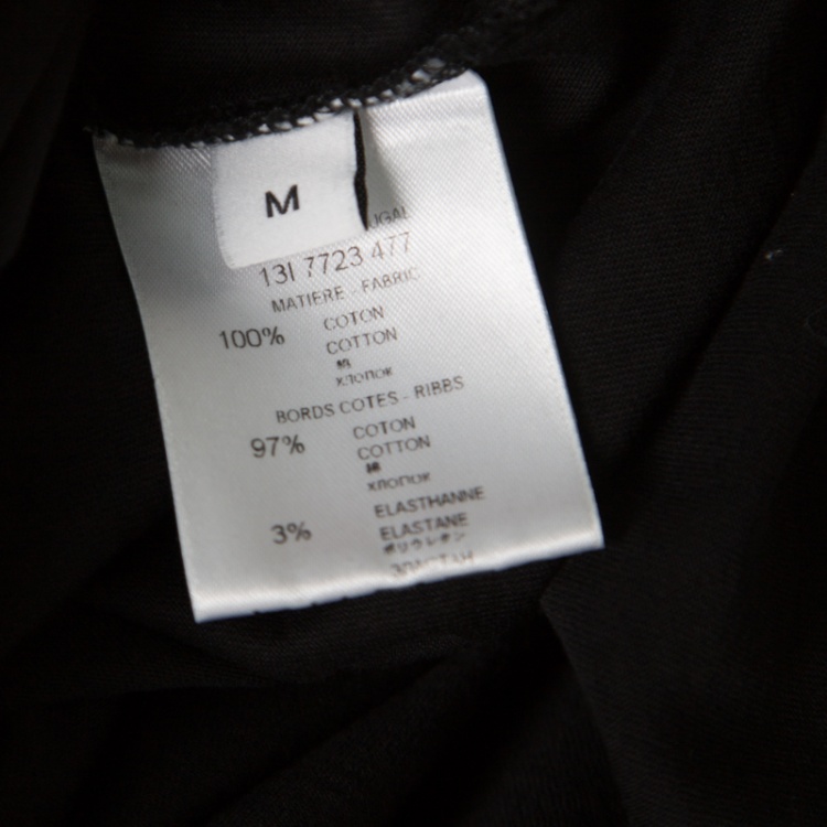 Pre Owned Givenchy Black Bambi Printed Cotton Short Sleeve T-Shirt M