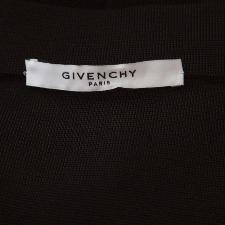 Pre Owned Givenchy Black Stretch Knit Asymmetric Hem Techno Cady Skirt M