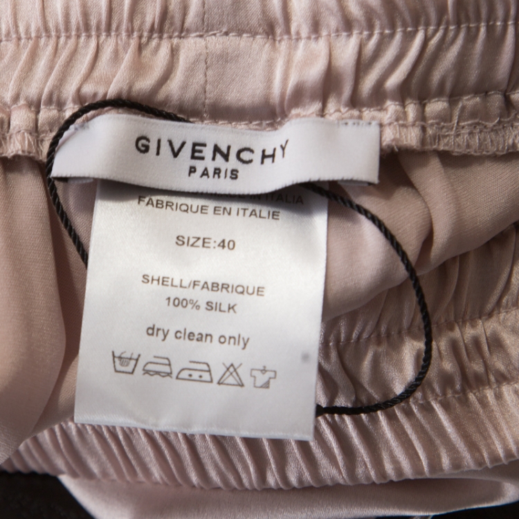 مملوكة مسبقًا Givenchy Dusty Rose Satin Silk Elasticized Waist Straight Fit Pants M