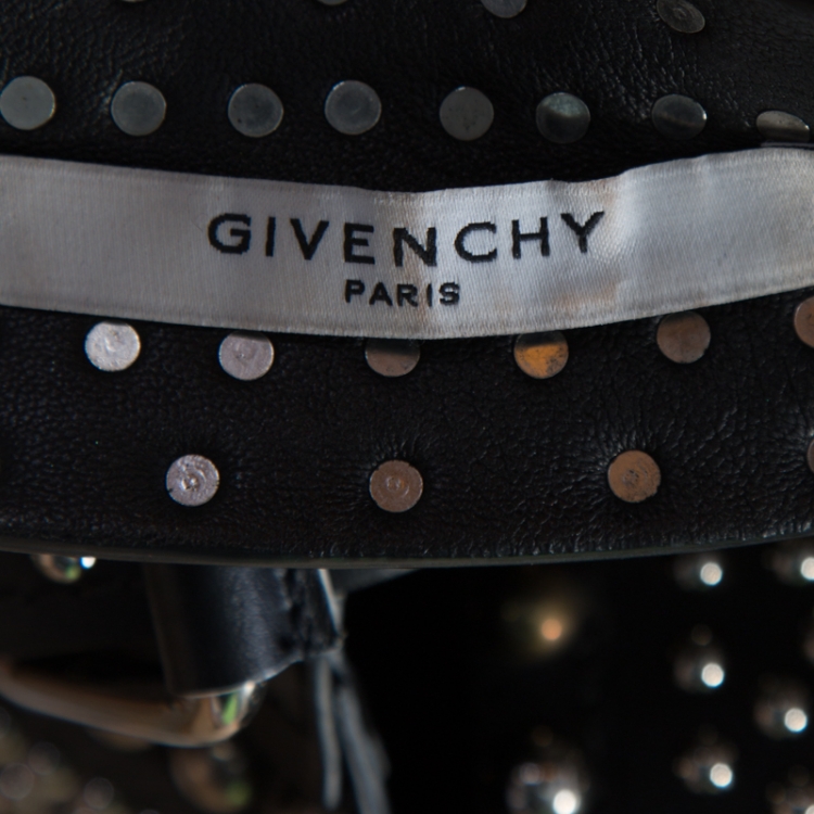 Pre Owned Givenchy Colorblock Paneled Studded Leather Backless Vest S