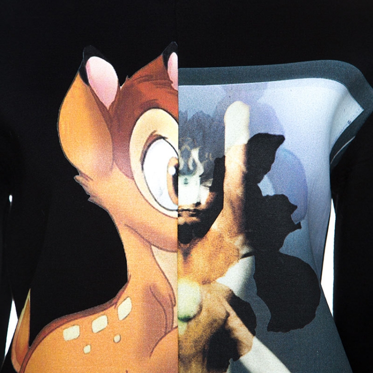 Pre Owned Givenchy Black Jersey Bambi Print Sweatshirt S