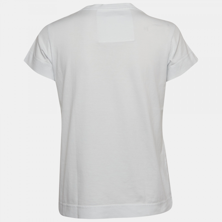 Pre Owned Givenchy White MMW Printed Cotton Knit Short Sleeve T-Shirt XS