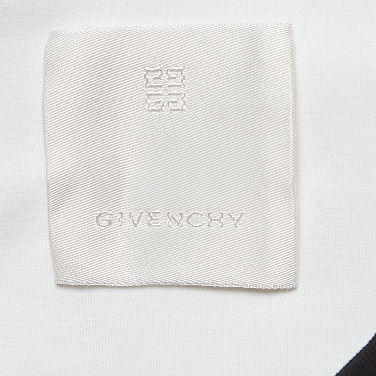 Pre Owned Givenchy White Logo Print Cotton Jersey T-Shirt M