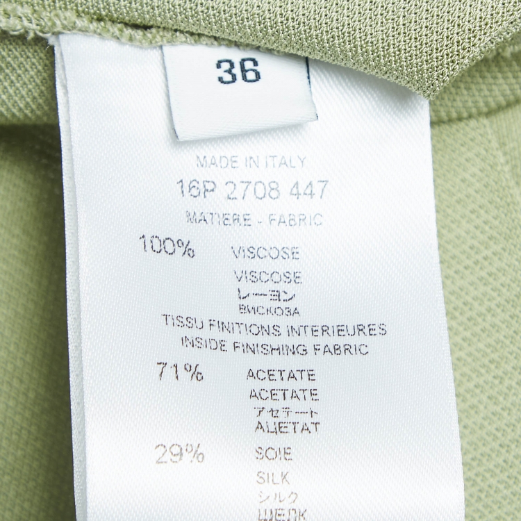Pre Owned Givenchy Green Stretch Crepe Knotted V-Neck Midi Dress S