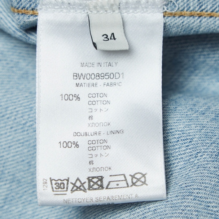 Pre Owned Givenchy Light Blue Distressed Denim Jacket S