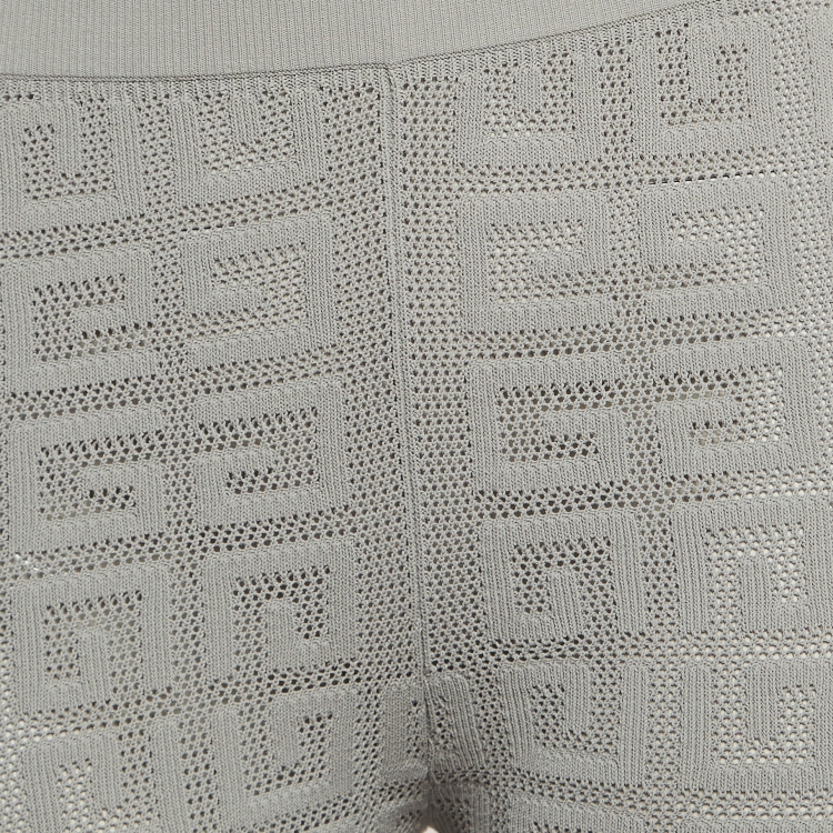 Pre Owned Givenchy Grey Patterned Knit Leggings S