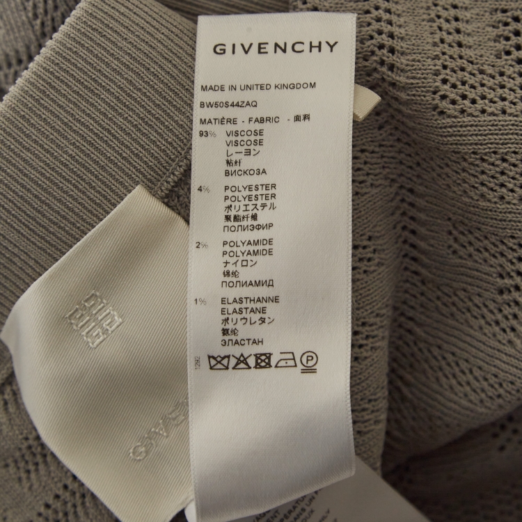 Pre Owned Givenchy Grey Patterned Knit Leggings S
