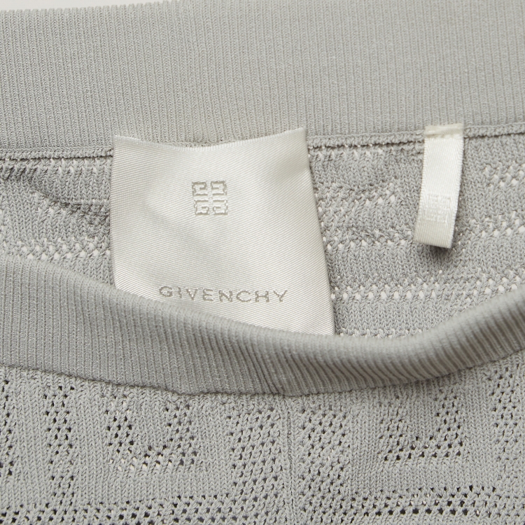 Pre Owned Givenchy Grey Patterned Knit Leggings S