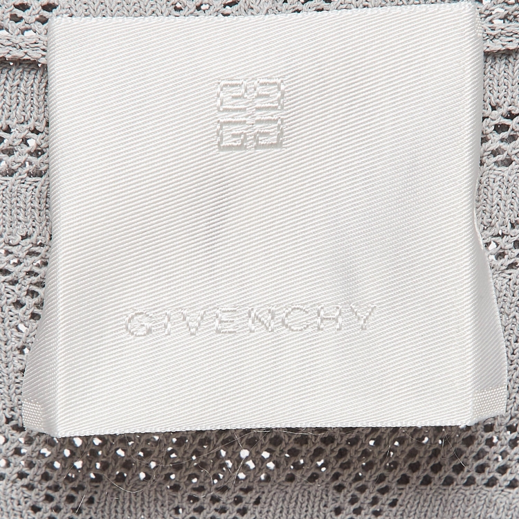 Pre Owned Givenchy Grey Monogram Patterned Knit Hoodie M