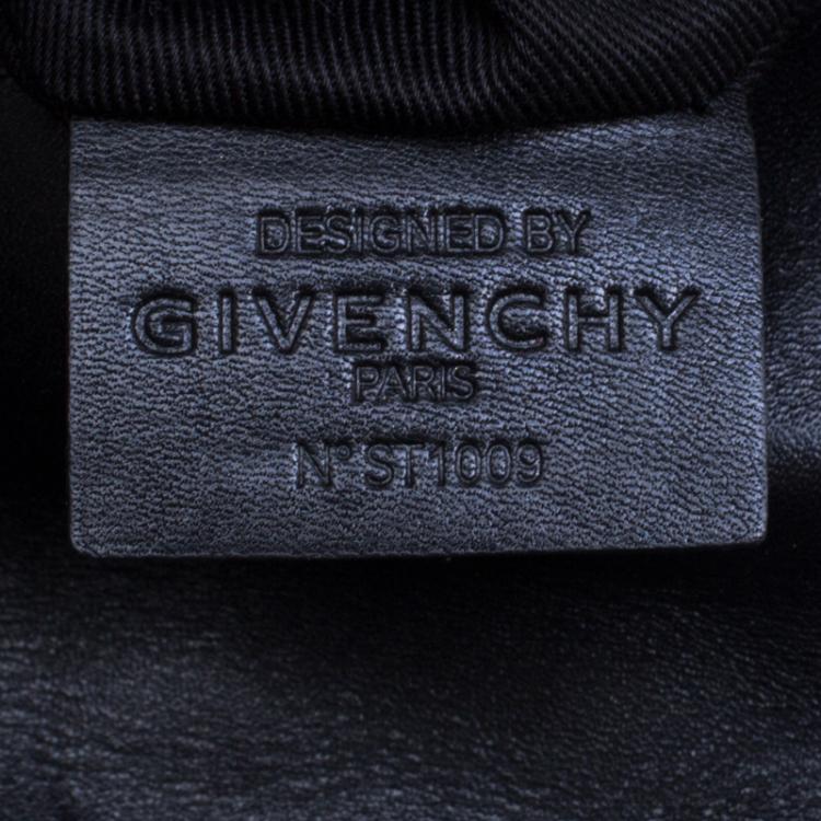 Pre Owned Givenchy Black Nylon Studded Wristlet Clutch