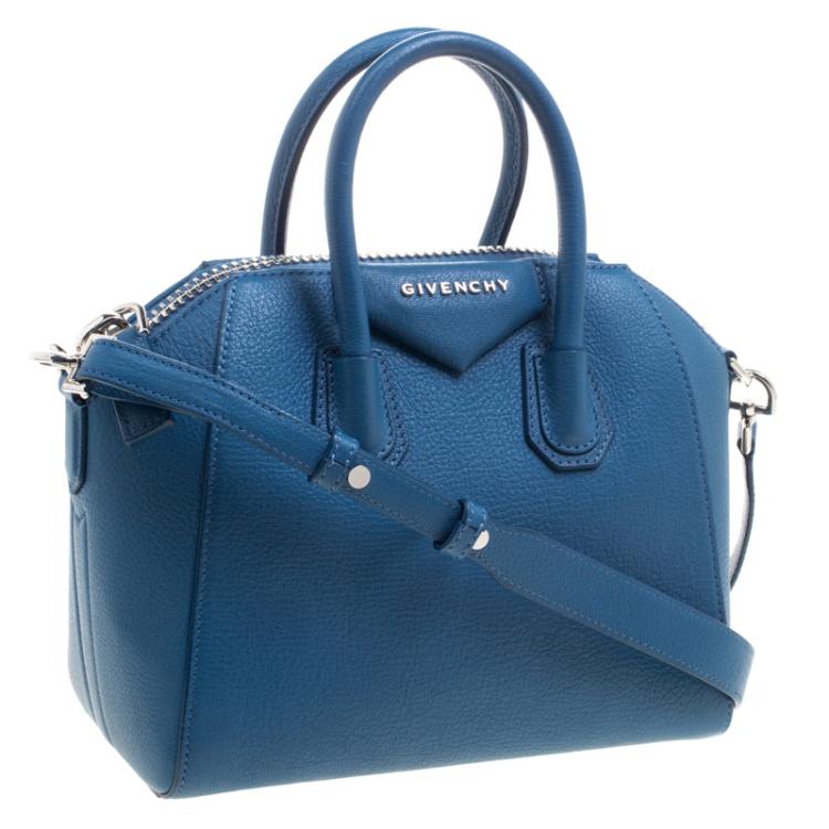 Pre Owned Givenchy Blue Leather Mini Antigona Satchel