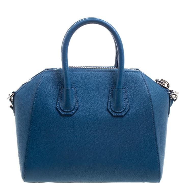 Pre Owned Givenchy Blue Leather Mini Antigona Satchel
