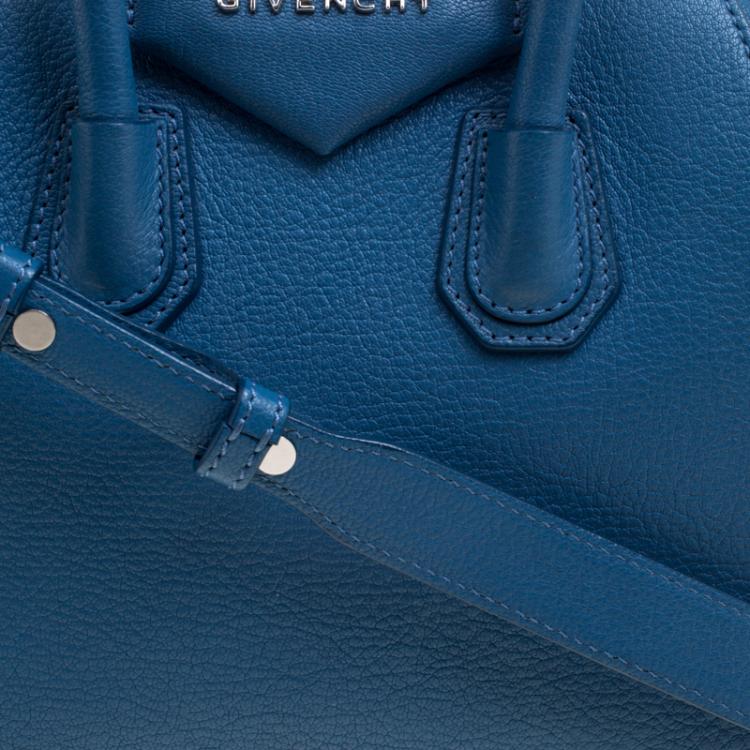 Pre Owned Givenchy Blue Leather Mini Antigona Satchel