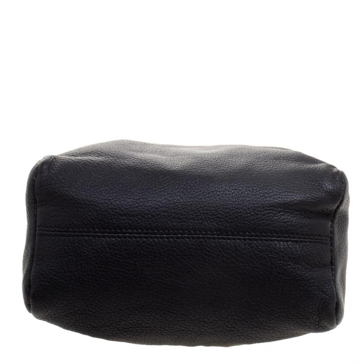 Pre Owned Givenchy Black Leather Pandora Wristlet Clutch