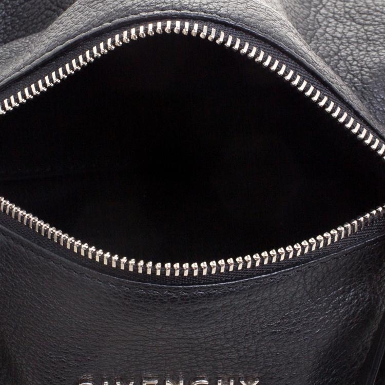 Pre Owned Givenchy Black Leather Pandora Wristlet Clutch