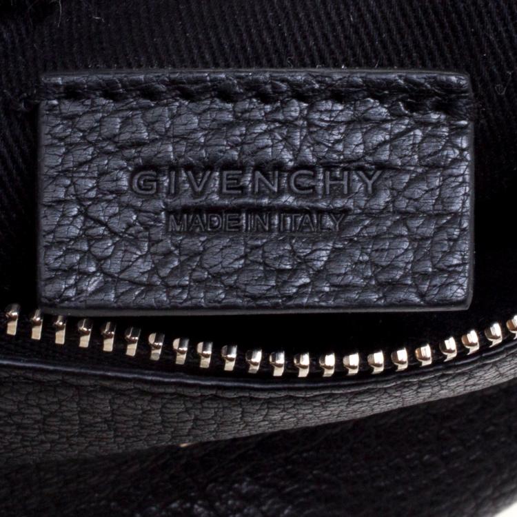 Pre Owned Givenchy Black Leather Pandora Wristlet Clutch