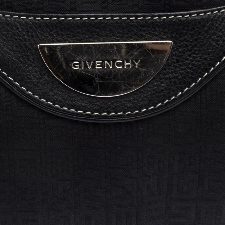 Pre Owned Givenchy Black Canvas Signature Hobo