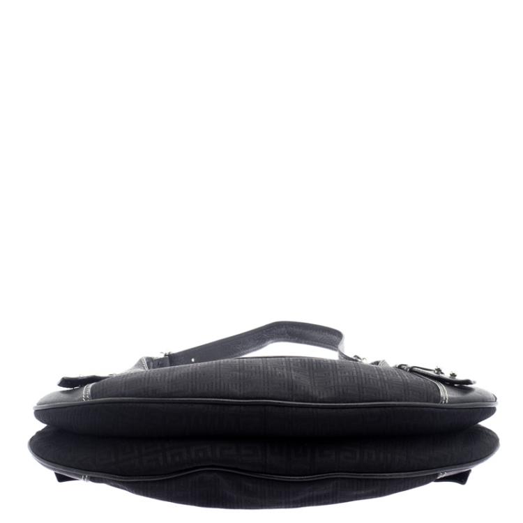 Pre Owned Givenchy Black Canvas Signature Hobo