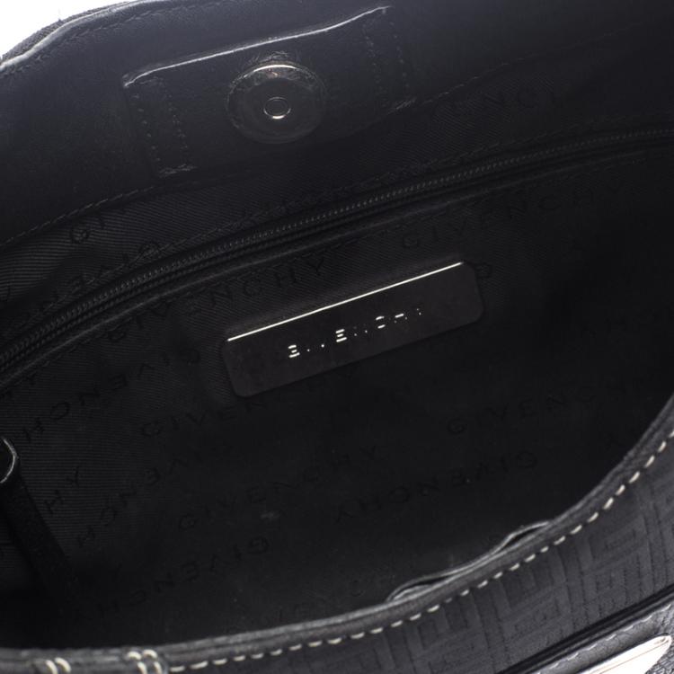 Pre Owned Givenchy Black Canvas Signature Hobo