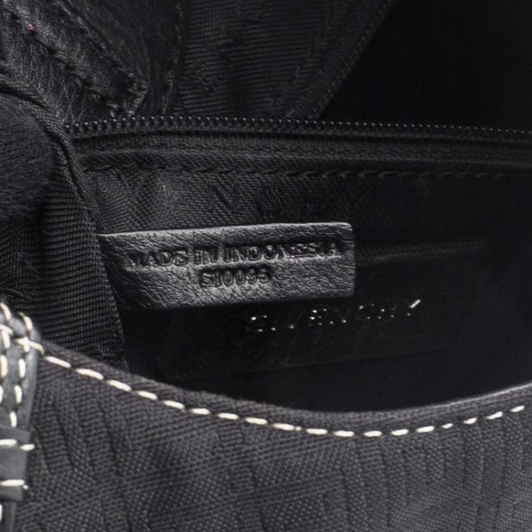 Pre Owned Givenchy Black Canvas Signature Hobo