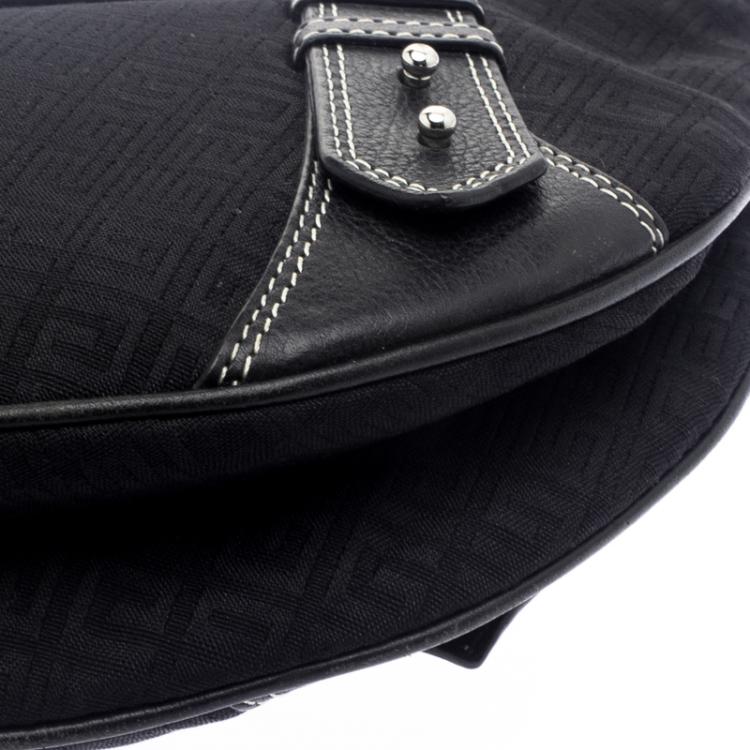 Pre Owned Givenchy Black Canvas Signature Hobo