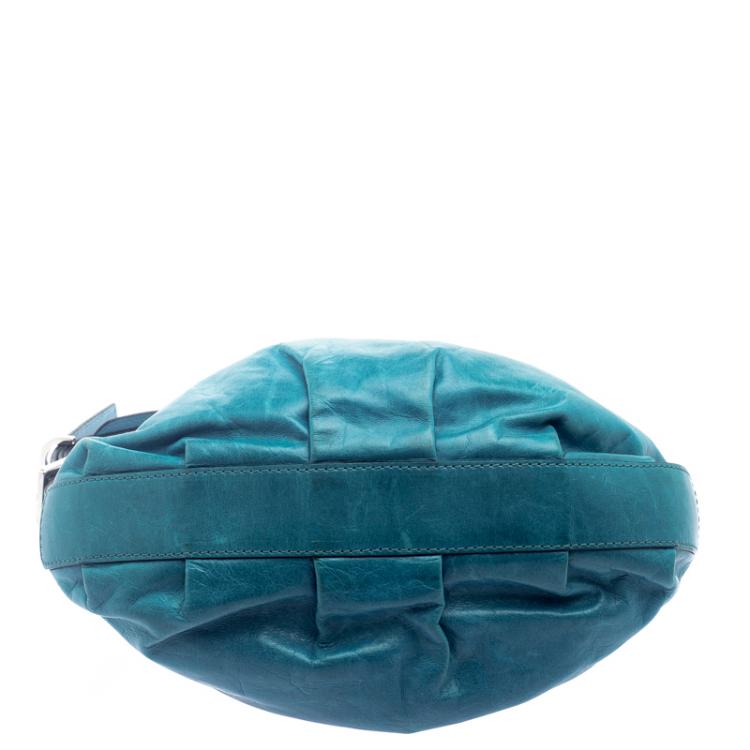 Pre Owned Givenchy Ocean Blue Leather Tassel Shoulder Bag