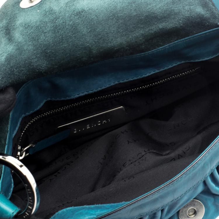 Pre Owned Givenchy Ocean Blue Leather Tassel Shoulder Bag