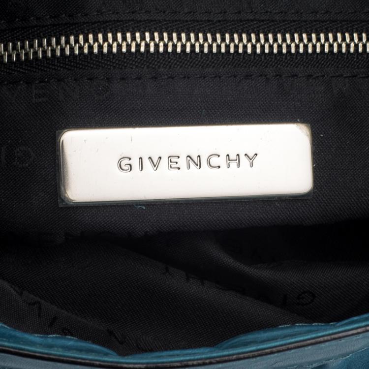 Pre Owned Givenchy Ocean Blue Leather Tassel Shoulder Bag