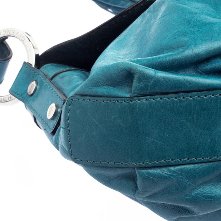 Pre Owned Givenchy Ocean Blue Leather Tassel Shoulder Bag