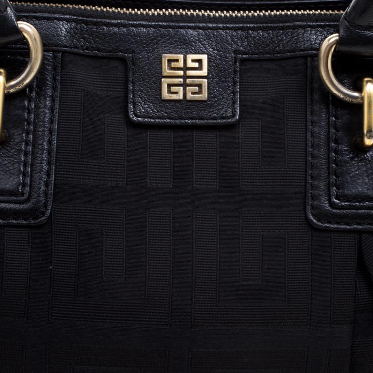 Pre Owned Givenchy Black Canvas and Leather Signature Double Zip Satchel