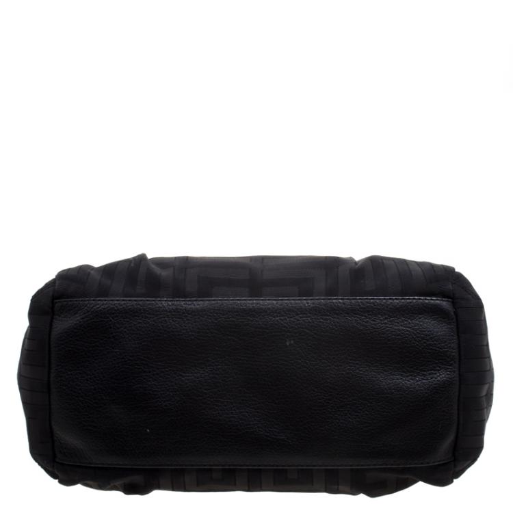 Pre Owned Givenchy Black Canvas and Leather Signature Double Zip Satchel