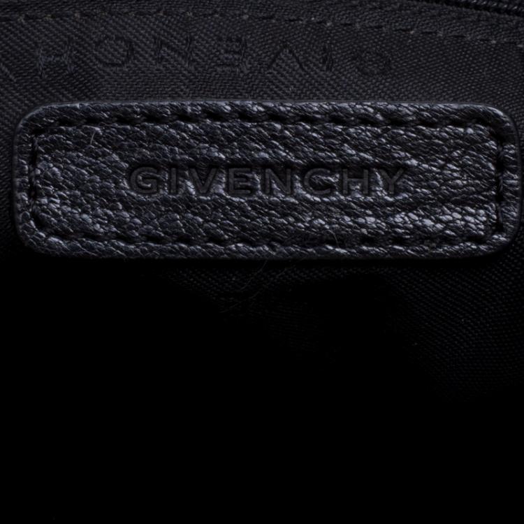 Pre Owned Givenchy Black Canvas and Leather Signature Double Zip Satchel