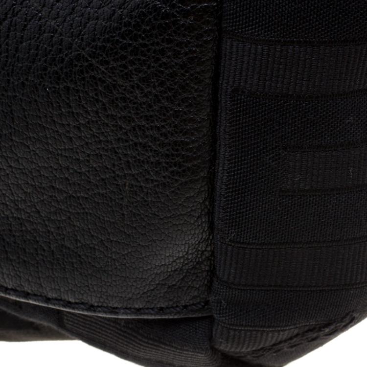 Pre Owned Givenchy Black Canvas and Leather Signature Double Zip Satchel