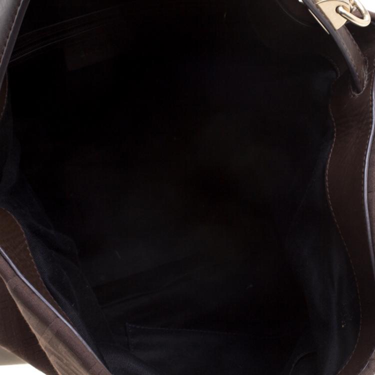 مملوكة مسبقًا Givenchy Brown Canvas and Leather Large Logo Print Hobo