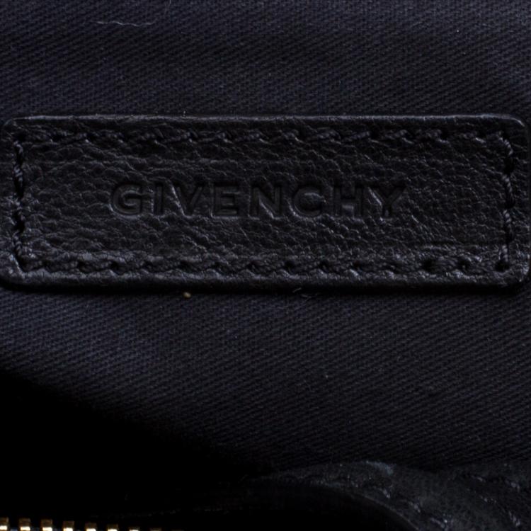 Pre Owned Givenchy Black Panther Print Patent Leather Medium Nightingale Tote