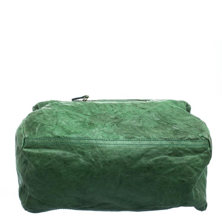 Pre Owned Givenchy Green Leather Large Pandora Crossbody Bag