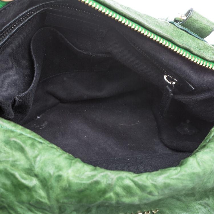 Pre Owned Givenchy Green Leather Large Pandora Crossbody Bag
